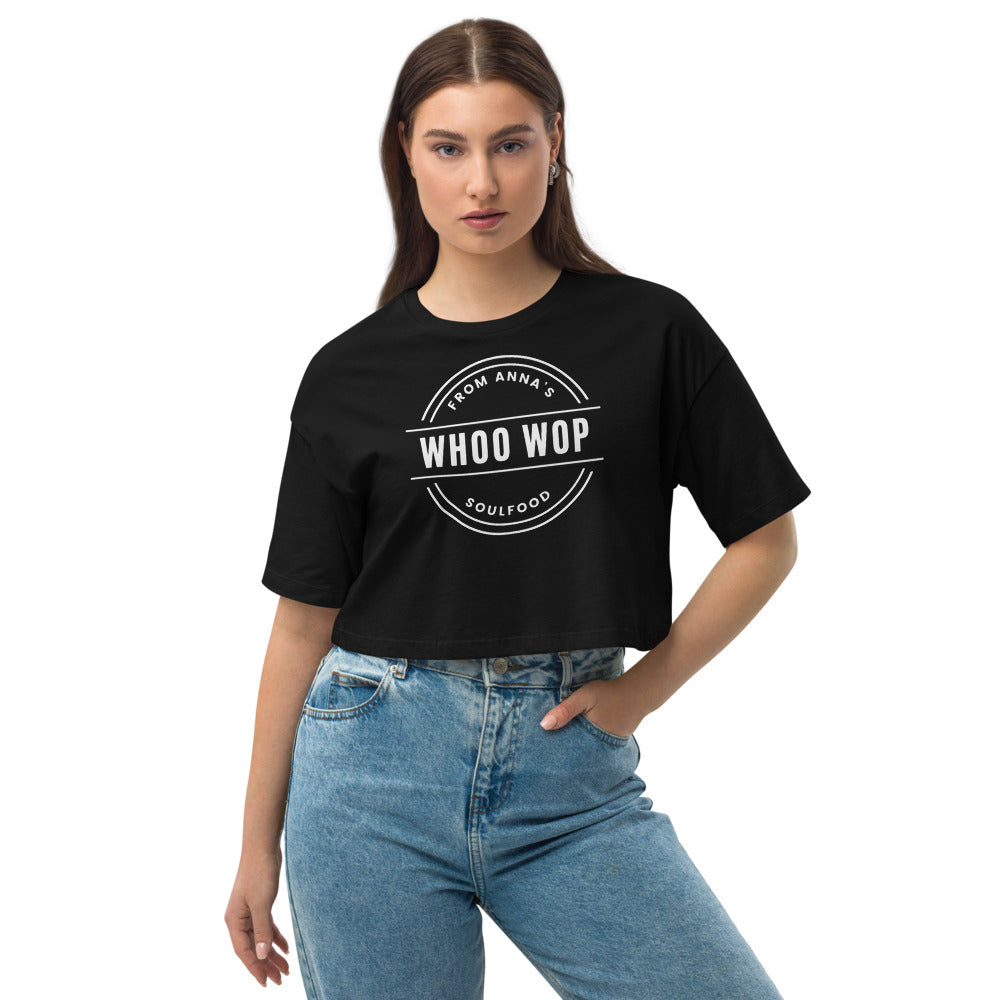 Whoo Wop Loose drop shoulder crop top