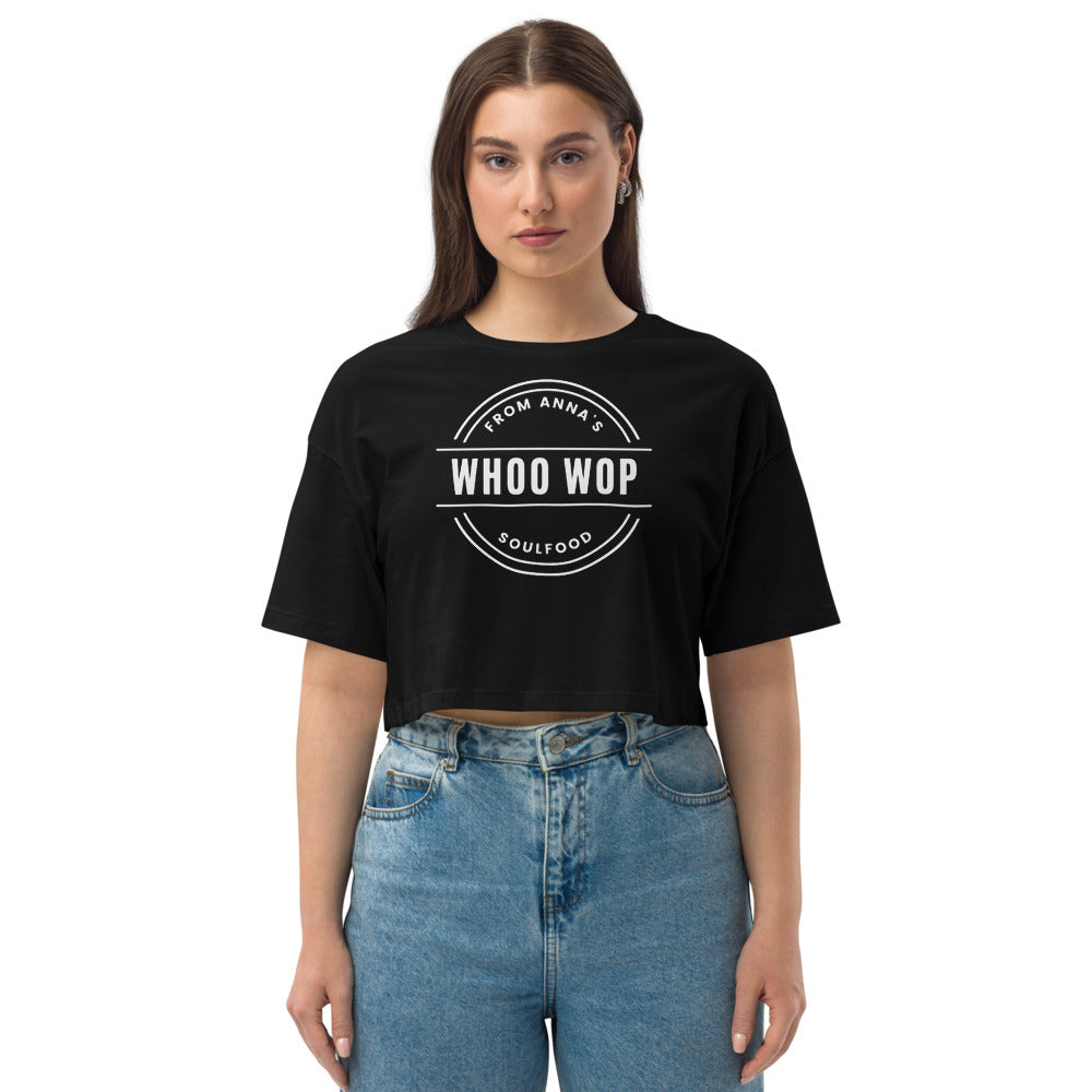 Whoo Wop Loose drop shoulder crop top